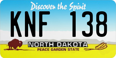 ND license plate KNF138