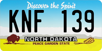 ND license plate KNF139