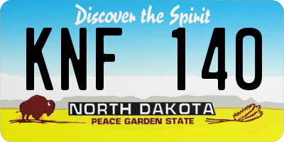 ND license plate KNF140