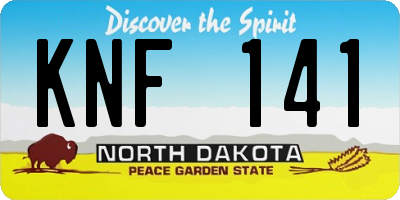 ND license plate KNF141