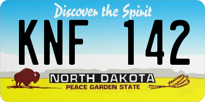 ND license plate KNF142