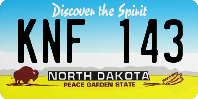 ND license plate KNF143