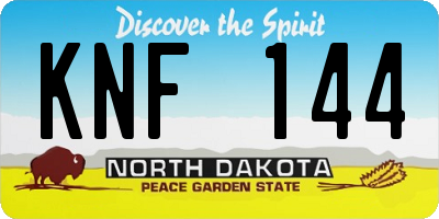 ND license plate KNF144