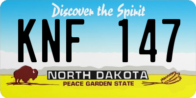 ND license plate KNF147