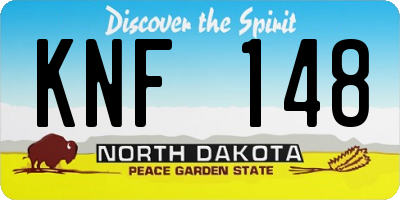 ND license plate KNF148