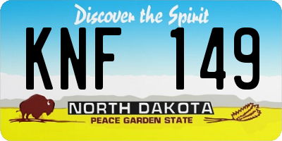 ND license plate KNF149