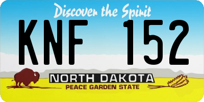 ND license plate KNF152