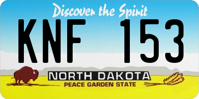 ND license plate KNF153