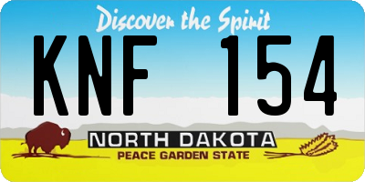 ND license plate KNF154