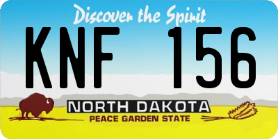 ND license plate KNF156