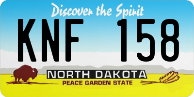 ND license plate KNF158