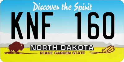 ND license plate KNF160