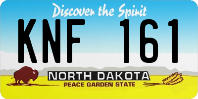 ND license plate KNF161
