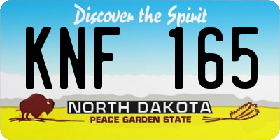 ND license plate KNF165