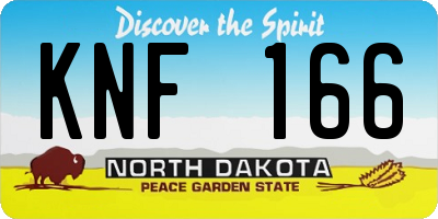 ND license plate KNF166