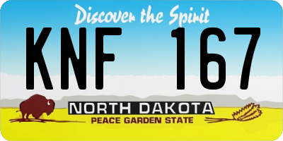 ND license plate KNF167