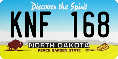 ND license plate KNF168