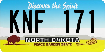 ND license plate KNF171