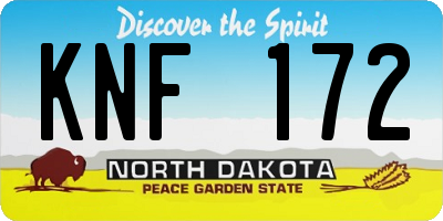 ND license plate KNF172