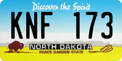 ND license plate KNF173