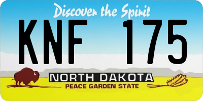 ND license plate KNF175