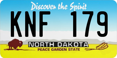 ND license plate KNF179