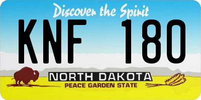 ND license plate KNF180