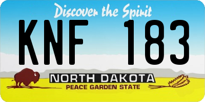 ND license plate KNF183