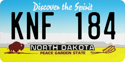 ND license plate KNF184