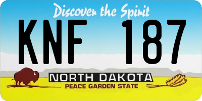ND license plate KNF187