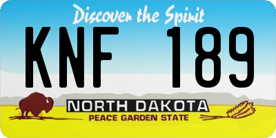 ND license plate KNF189