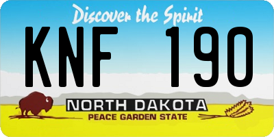 ND license plate KNF190