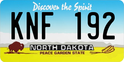 ND license plate KNF192
