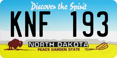 ND license plate KNF193