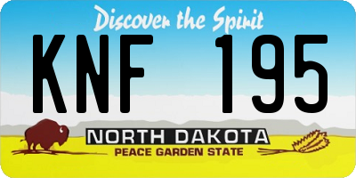 ND license plate KNF195