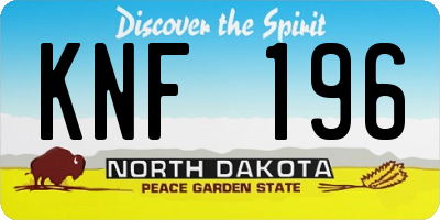 ND license plate KNF196