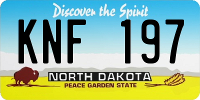 ND license plate KNF197