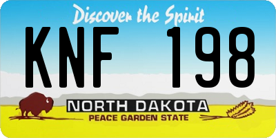ND license plate KNF198