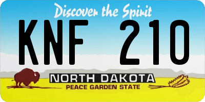 ND license plate KNF210