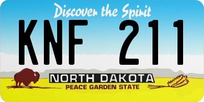 ND license plate KNF211