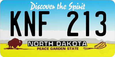 ND license plate KNF213