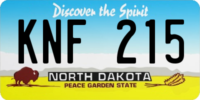 ND license plate KNF215