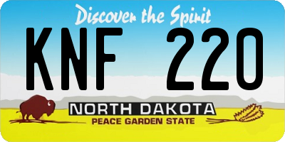 ND license plate KNF220