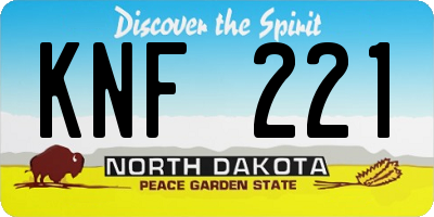 ND license plate KNF221