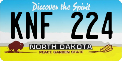 ND license plate KNF224