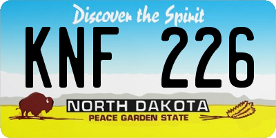 ND license plate KNF226