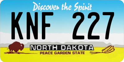 ND license plate KNF227