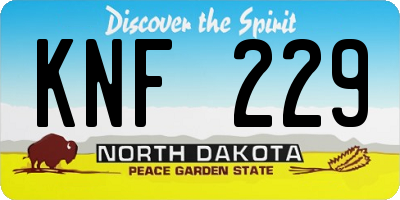 ND license plate KNF229