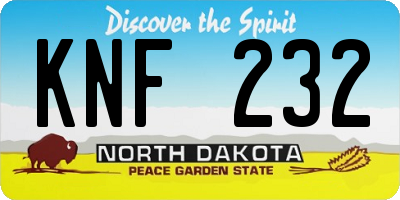 ND license plate KNF232