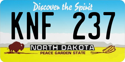 ND license plate KNF237